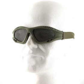 Metal Mesh Goggle Glasses - Olive Drab