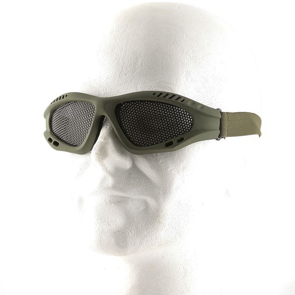 Metal Mesh Goggle Glasses - Olive Drab