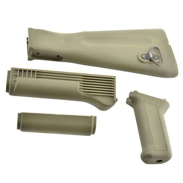 King Arms AK74M Handguard / Grip / Stock - OD