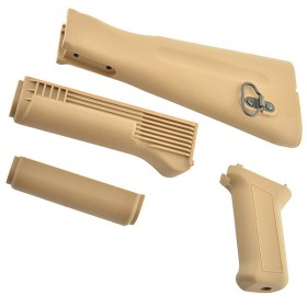 King Arms AK74M Handguard / Grip / Stock - TAN