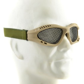 Metal Mesh Goggle Glasses - TAN