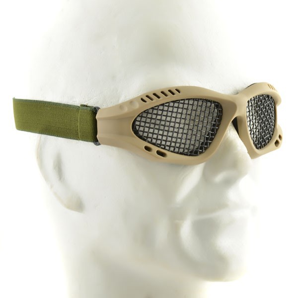 Metal Mesh Goggle Glasses - TAN