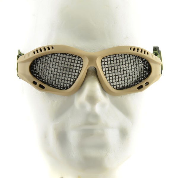 Metal Mesh Goggle Glasses - TAN