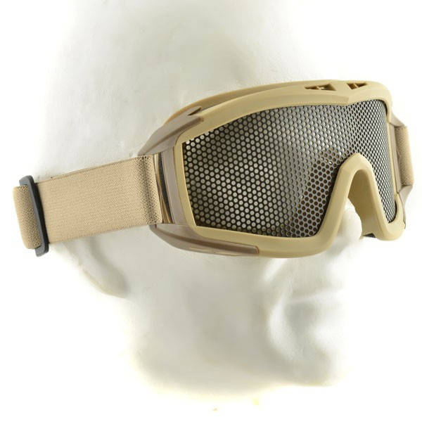 Metal Mesh DL Style Goggle - Tan