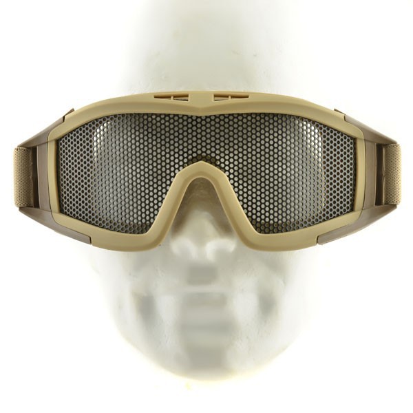 Metal Mesh DL Style Goggle - Tan