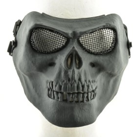 Skull Skeleton Full Face Protector Mask - Black