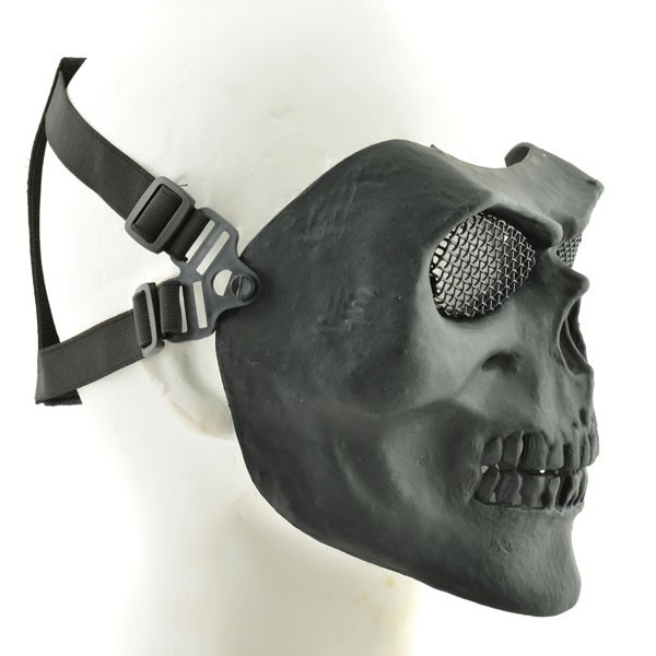 Skull Skeleton Full Face Protector Mask - Black