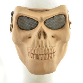 Skull Skeleton Full Face Protector Mask - TAN