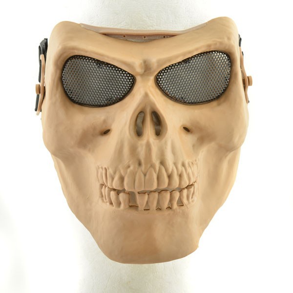Skull Skeleton Full Face Protector Mask - TAN