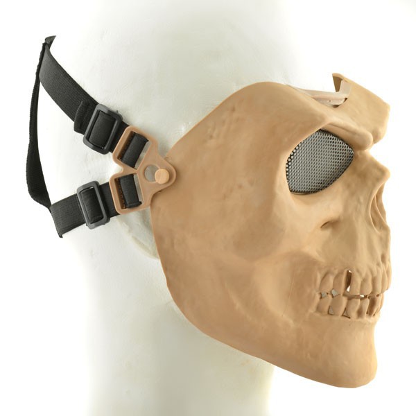 Skull Skeleton Full Face Protector Mask - TAN