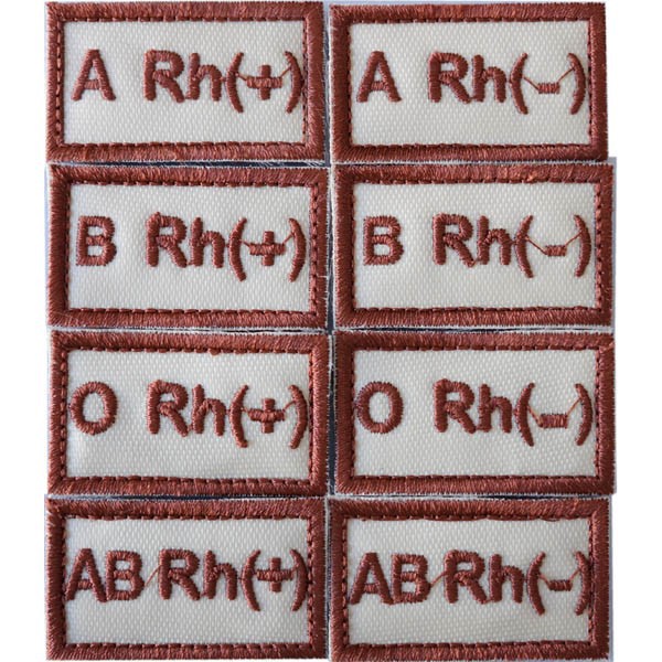 Embroidery Blood Type Patch - Tan