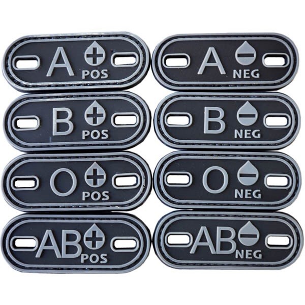 PVC Blood Type Patch - Low Visibility