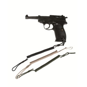 Mil-Tec Pistol Lanyard Coiled Cable - Black