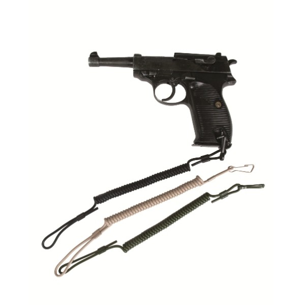 Mil-Tec Pistol Lanyard Coiled Cable - Black