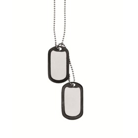 Mil-Tec US Dog Tag Set w/ Silencer - Silver