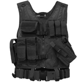 Mil-Tec USMC Crossdraw Tactical Vest - Black