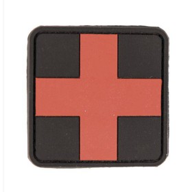 Mil-Tec PVC 3D Medic Velcro Patch LG - Black