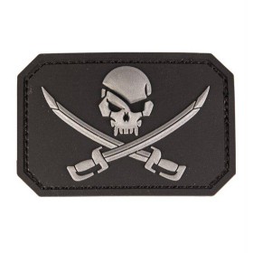 Mil-Tec PVC 3D Pirate Velcro Patch - Black