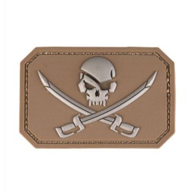 Mil-Tec PVC 3D Pirate Velcro Patch - Coyote