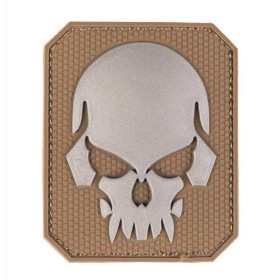 Mil-Tec PVC 3D Skull Velcro Patch LG - Dark Coyote
