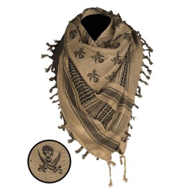 Mil-Tec Shemagh Scarf Skull - Coyote / Black