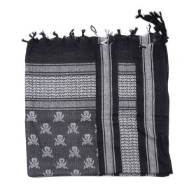 Mil-Tec Shemagh Scarf Skull - Black / White