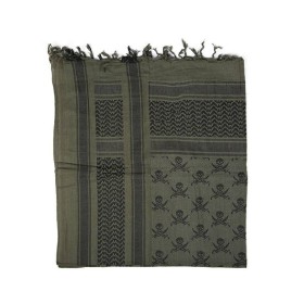 Mil-Tec Shemagh Scarf Skull - Olive / Black