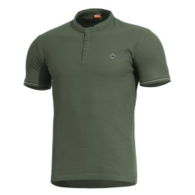 Pentagon Levantes Henley Stripes T-Shirt - Camo Green