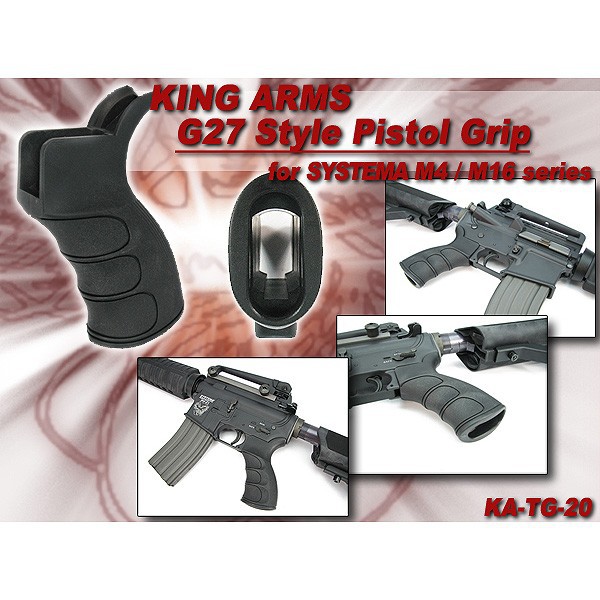 King Arms G27 Style Pistol Grip for M4/M16 Series - BK