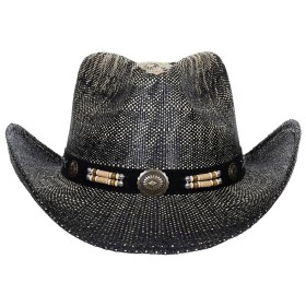 MFH Texas Straw Hat - Black / Brown