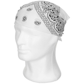 MFH Bandana 55x55cm Cotton - White / Black
