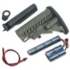 King Arms M4 Tactical Stock - OD w/Pipe 1400mAh-9.6V