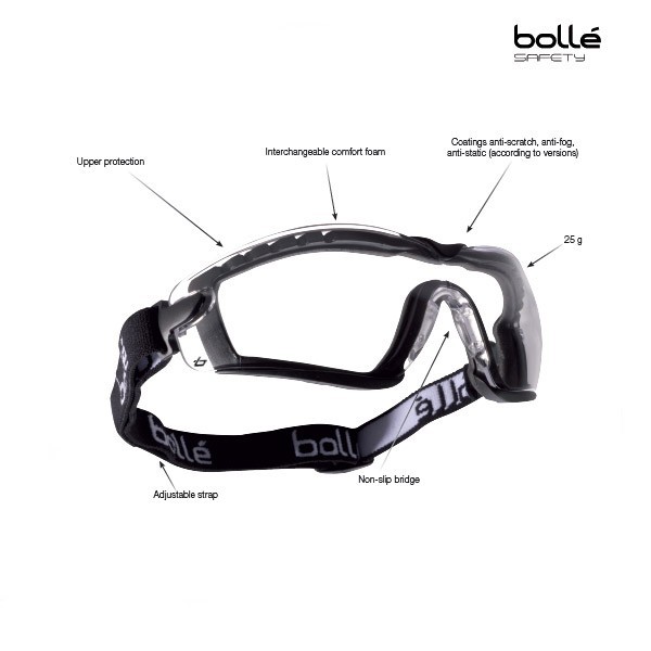 Bolle Cobra Safety Balistic Goggles (Anti-fog)