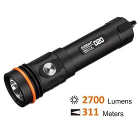 Acebeam Flashlight D20 + Battery 2700 Lumens
