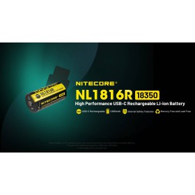 Nitecore Battery 18350 NL1816R USB-C - 1600mAh