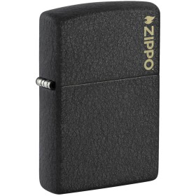 Zippo 236ZL Classic Black Crackle Zippo Logo