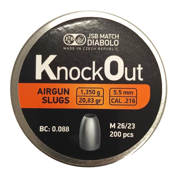 JSB Knock Out Slugs .216 5,5mm (1,350g) 200pcs