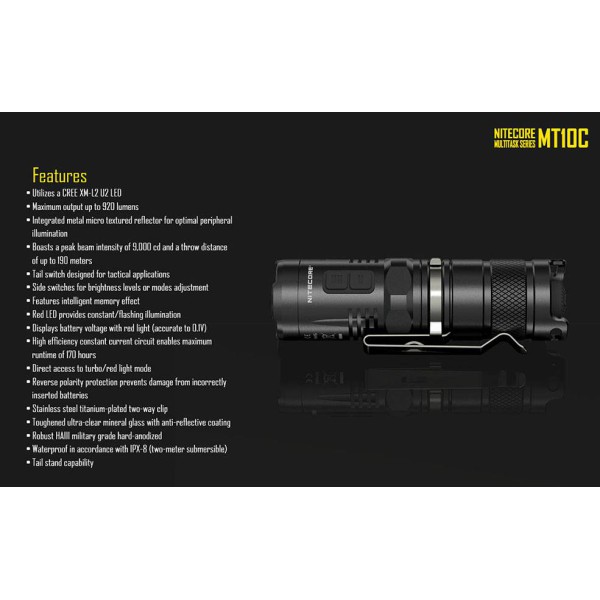 Nitecore Multi Task MT10C Set - 920 Lumens