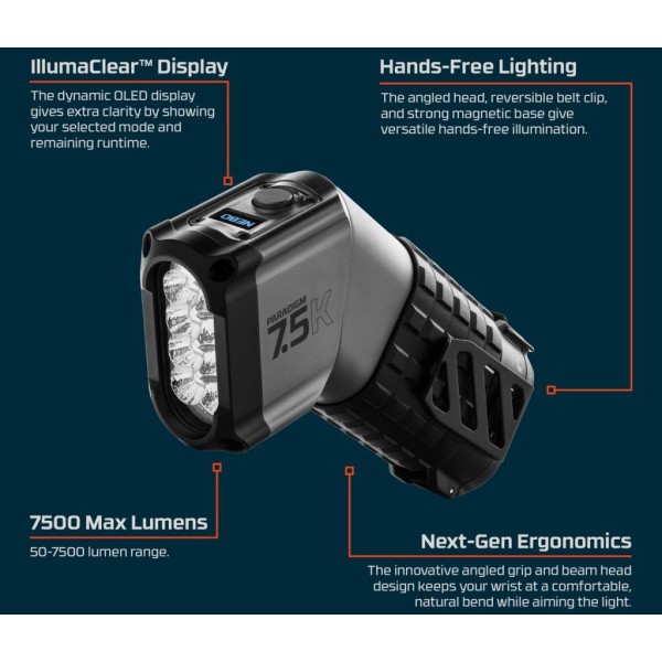 Nebo Paradigm 7500 Flashlight - 7500 Lumens