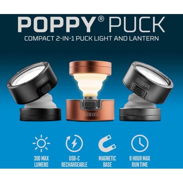 Nebo Poppy Puck Light Lantern - 300 Lumens