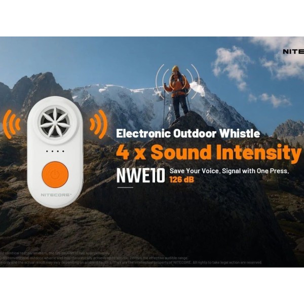 Nitecore NWE10 Electronic Outdoor Whistle - White