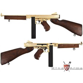 King Arms Thompson M1A1 Military Real Wood - Full Metal - Gold