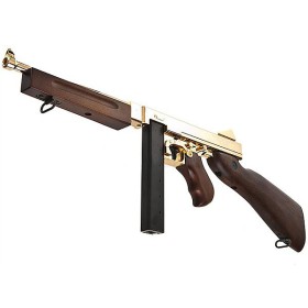 King Arms Thompson M1A1 Military Real Wood - Full Metal - Gold