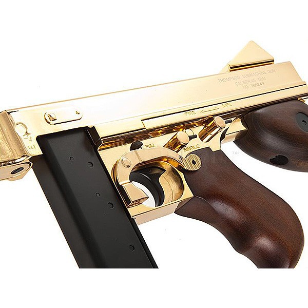 King Arms Thompson M1A1 Military Real Wood - Full Metal - Gold