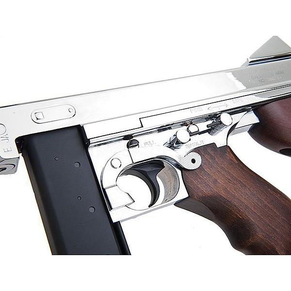 King Arms Thompson M1A1 Military Real Wood - Full Metal - Silver