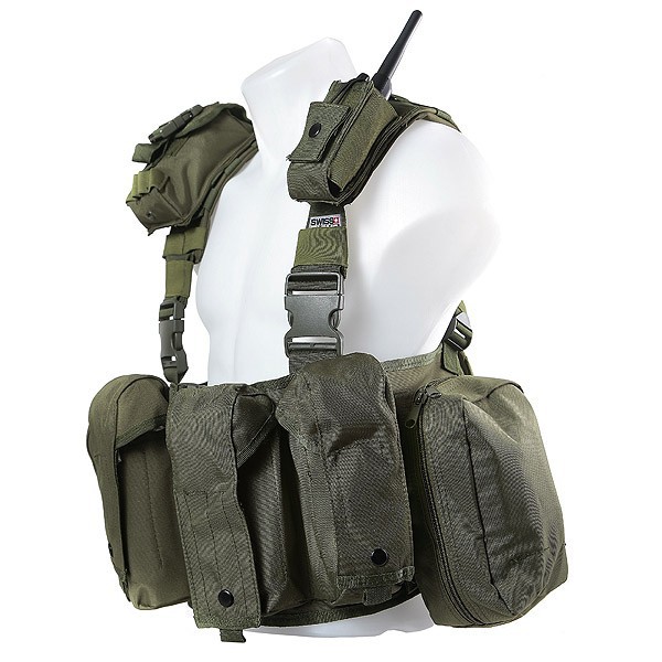Swiss Arms Modular Front Split Combat Vest - OD