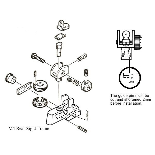 King Arms M4 Rear Sight Frame
