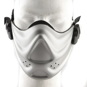 Hard Foam Neoprene Half Face Mask - Silver