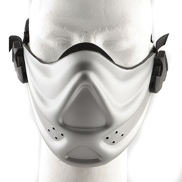 Hard Foam Neoprene Half Face Mask - Silver