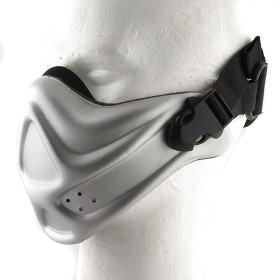 Hard Foam Neoprene Half Face Mask - Silver
